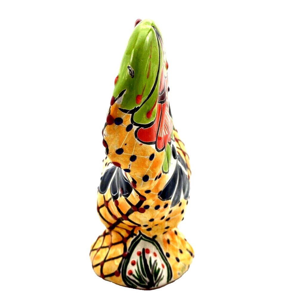 Talavera Rooster Multicolor Mexican Terra Cotta Pottery  9" Tall - Picture 7 of 16